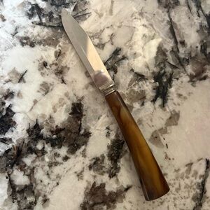 Vintage Butterscotch Tortise Swirl Bakelite Handle Knife Stainless Steel Blade